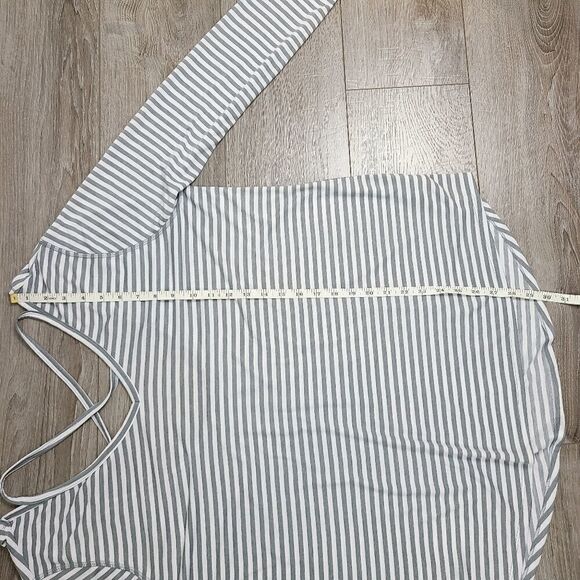 OLD navy active gray & white stripe long sleeve t-Shirt 3X - Picture 13 of 14